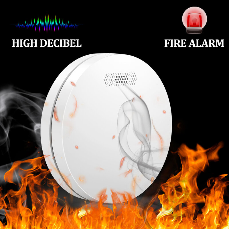 Detector de fumaça wifi detector de fumaça tuya smart life app controle de alarme de incêndio de segurança em casa design ultra-fino com certificação ce