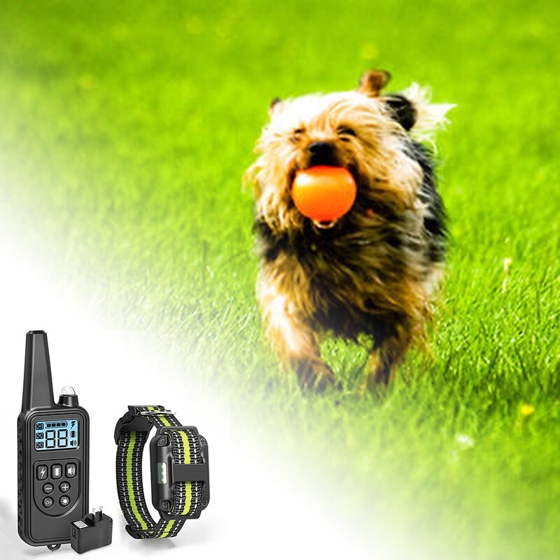 800m Electric Dog Training Collar With LCD Display Pet Remote Control Waterproof Rechargeable Collars For Shock Vibration Sound