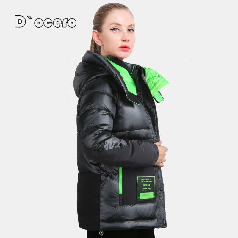Новинка 2022, зимняя пуховая куртка ocero, модная женская парка оверсайз, толстые теплые стеганые пальто с капюшоном, верхняя одежда