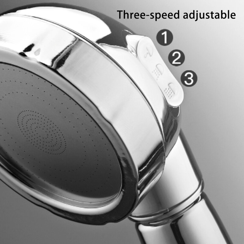 Ajustável rotatable cabeça de chuveiro 3 spray ajuste alta pressão cabeça de chuveiro água com botão parada handheld acessórios do banheiro