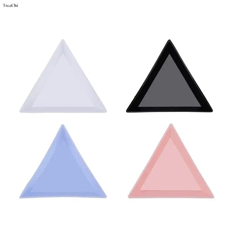 5または10個の三角形の形をしたプラスチック製のプレート,ジュエリー,ビーズ,ラインストーン,ダイヤモンド,収納,7x2.5cm