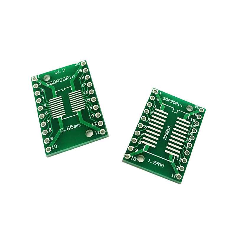 10PCS/Lot SOP20 SSOP20 TSSOP20 Transfer to DIP20 IC Adapter Converter Socket Board Module Adapters Plate 0.65mm 1.27mm