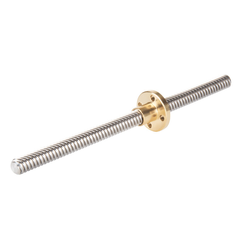 t8 lead screw 250mm 300mm 330mm 350mm 400mm 3d printer parts Thread 8mm Lead 2mm  stainless steel with brass nut