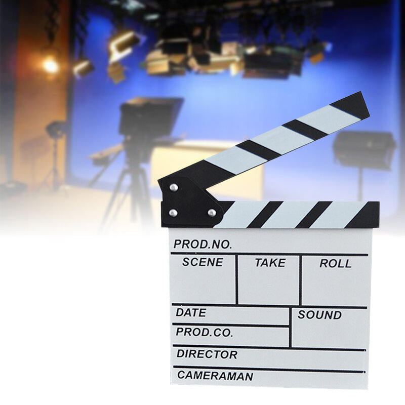 Film direktur Clapboard adegan aksi papan Clapper Film kayu Film Clap Slate S putih