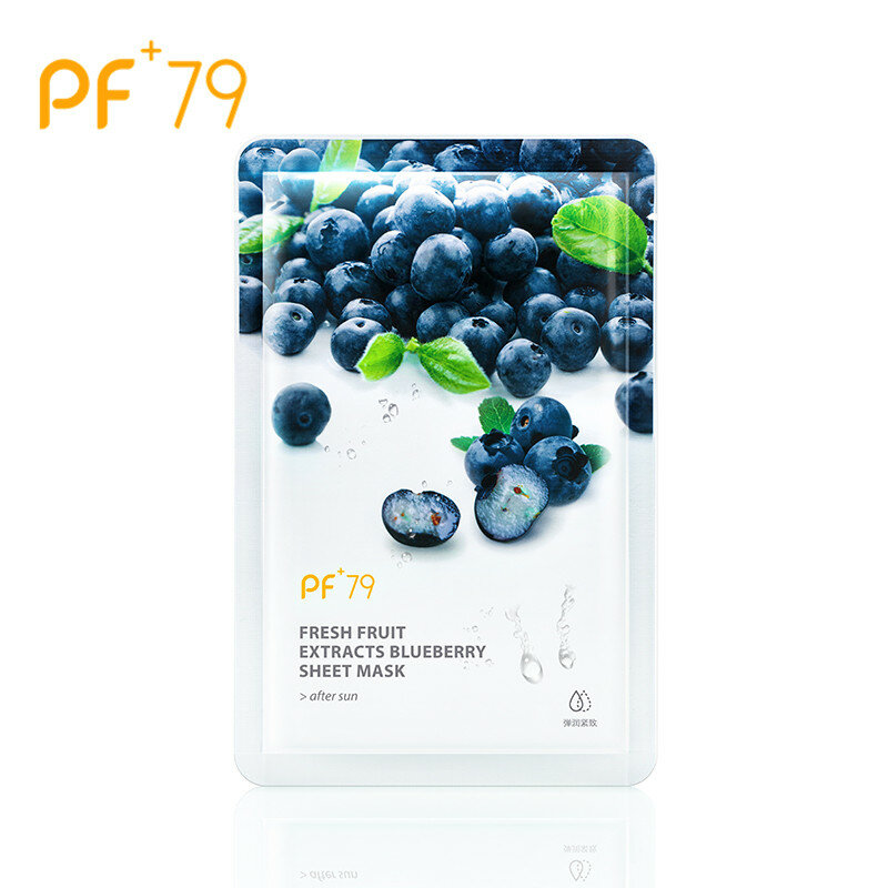 PF79 Huidverzorging Fruit Gezichtsmasker Hydraterende Boter Mangosteen Bosbessen Granaatappel Kiwi Aloë Sheet Masker Gezichtsmasker