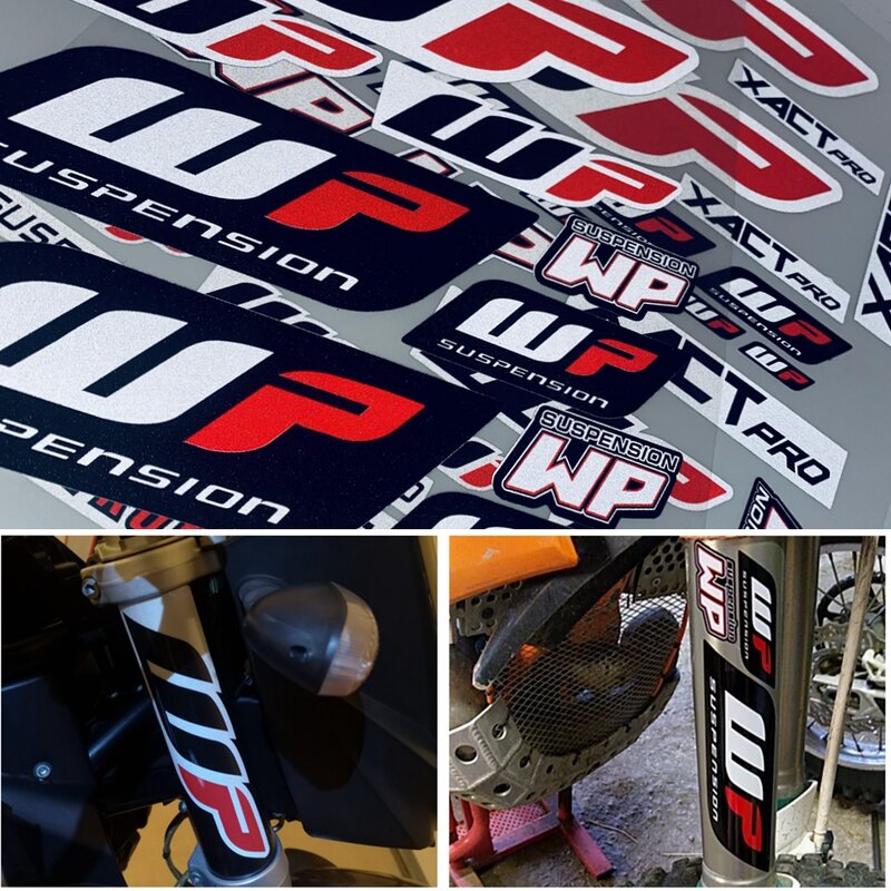 WP Reflektif Stiker Garpu Suspensi Sepatu Peredam Motor Aksesori Decal untuk Duke RC KTM 200/390/690/1090 Kawasaki Honda