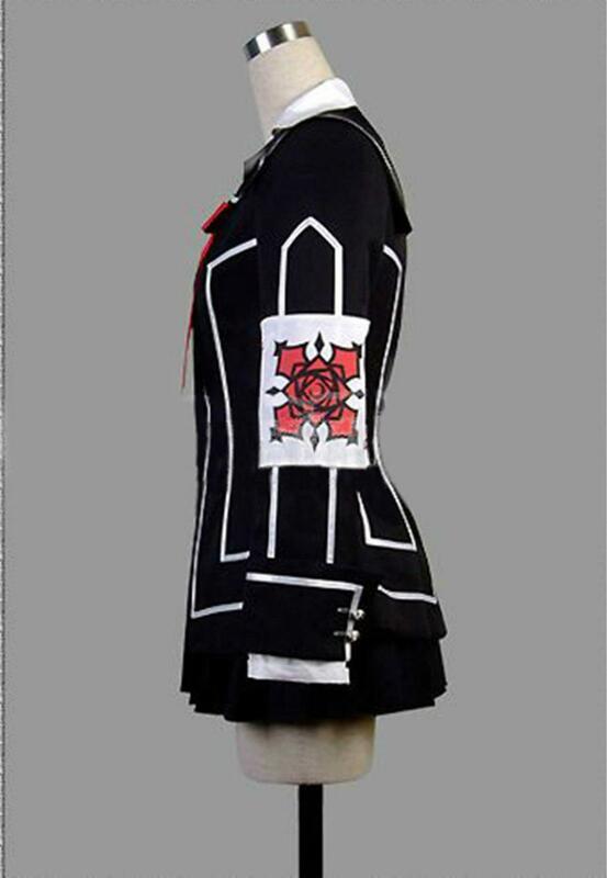 Costume Cosplay de chevalier Vampire Yuki ou pour femmes noires, robe blanche en croix