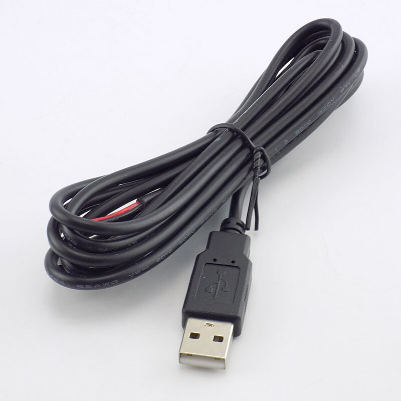 0.3/1/2M DC 5V USB 2.0 Type A Male 2 Pin Cable Power Supply Adapter Charge for Smart Devices DIY Connector Wire H10