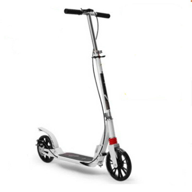 Двухколесный скутер для взрослых, складной велосипед с одной педалью, ручной тормоз, двойная амортизация, городской скутер для больших детей