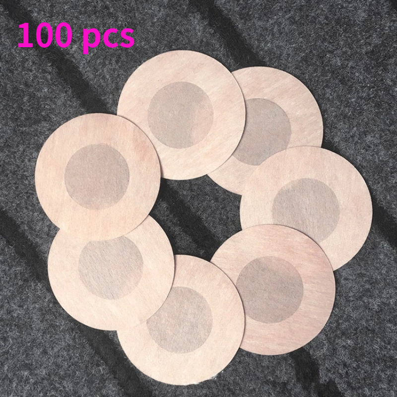 10/50/100 Buah Penutup Puting Pakai Kelopak Payudara Bunga Hati Bulat Stiker Bra Pad Pasties Lingerie untuk Wanita Penutup Puting