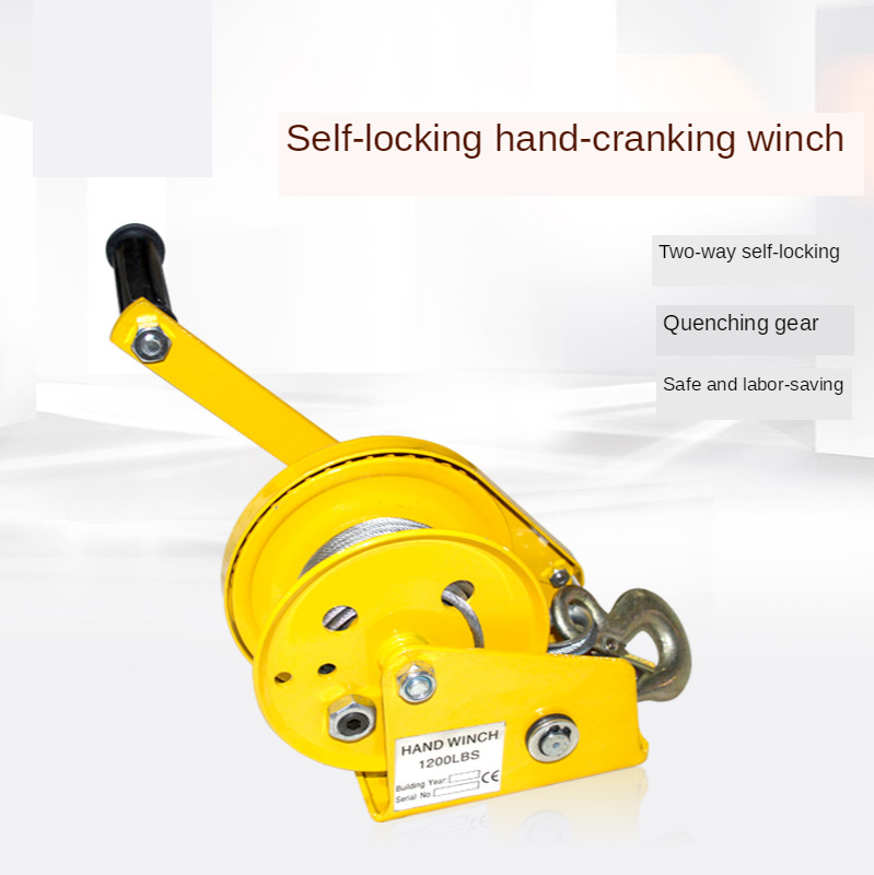 Hand-Cranking Winch Electric Winch Self-Locking Brake Hand-Cranking Winch 1200 Lbs 1800 Lbs 2600 Lbs Winch