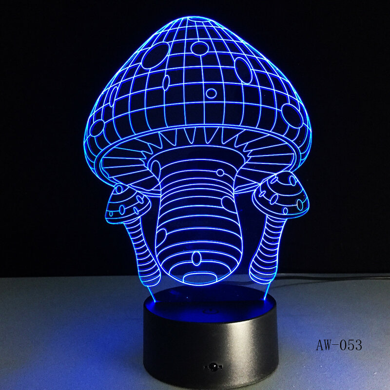 Светильник-гриб Shaoe, 3D, для сада, иллюзия, детский ночник светодиодный ная подсветка, рождественсветильник, декор для вечерние, AW-053