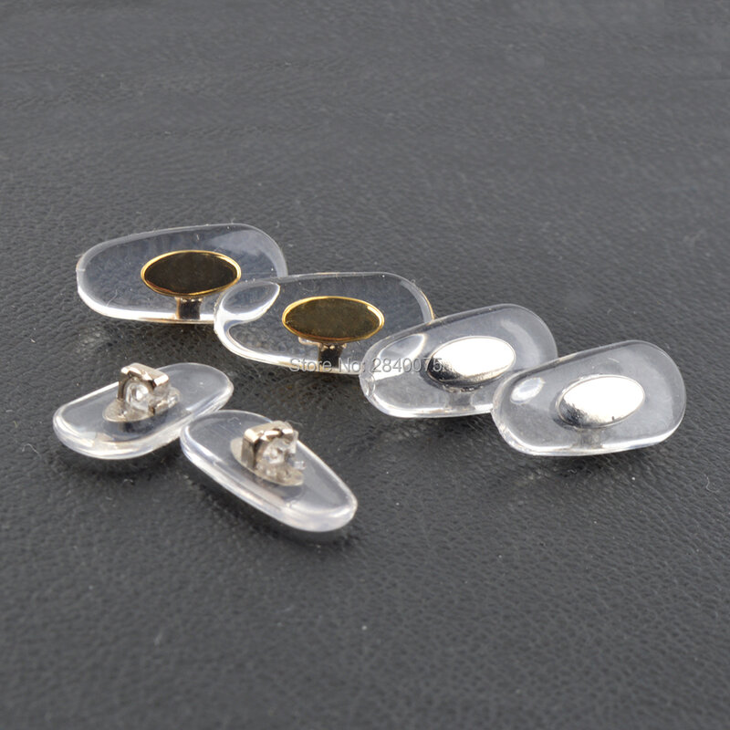 Almohadillas nasales suaves de PVC para gafas, accesorios con núcleo de Metal, 14mm, 16mm, 100 unidades