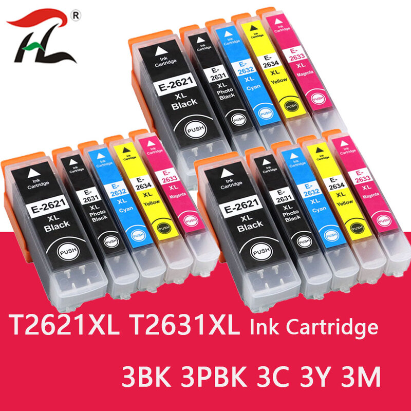 HTL-cartucho de tinta Compatible con T2621, T2631 - T2634 para EPSON XP 520, 600, 605, 610, 615, 620, 625, 700, 710, 720, 800, 810, 820