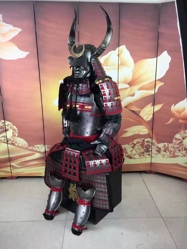 زي ساموراي ياباني ممتاز يمكن ارتداؤه ، درع حقيقي ، بدلة تنكرية