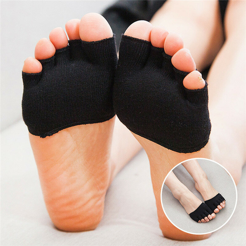 1 par de suor absorve o suor, cuidados com os pés, unissex, meias de dedo do pé