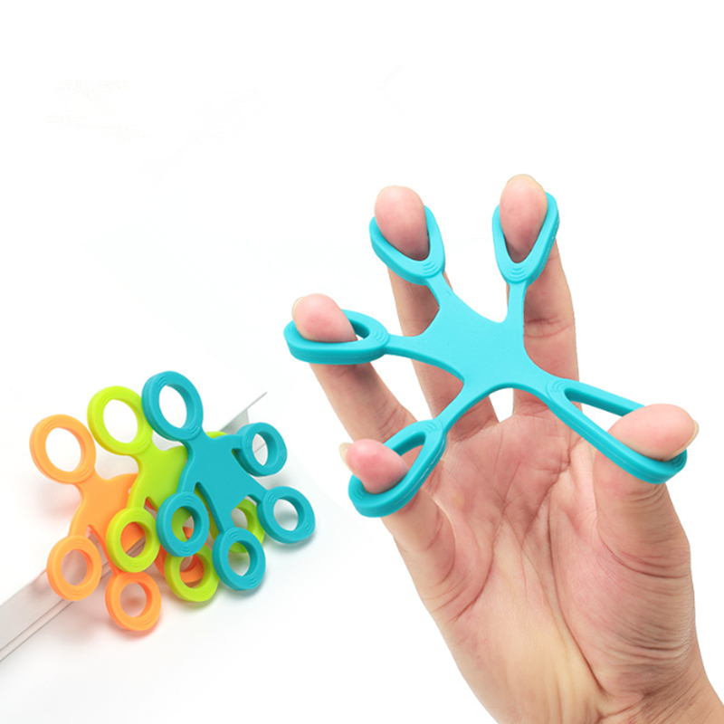 Anillo de silicona con agarre para dedo, ejercitador antiestrés, banda de resistencia, estirador de Fitness, 3 niveles, juguete sensorial para el autismo, TDAH
