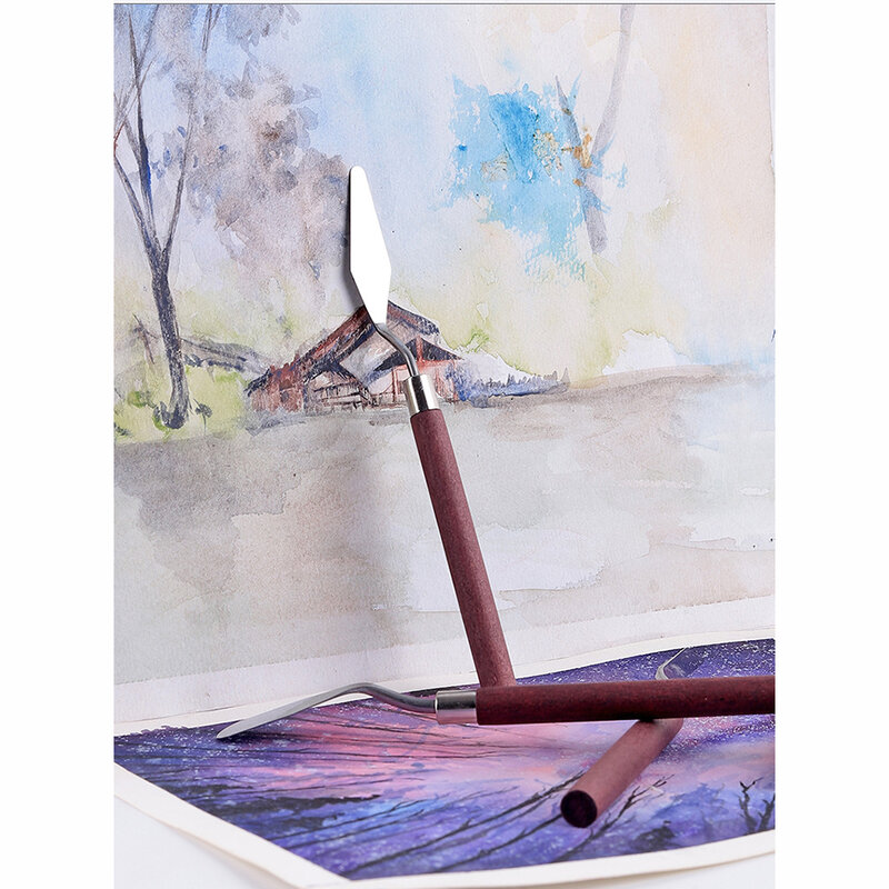 Kit de spatule en acier inoxydable pour peinture à l'huile, couteau d'artiste opaque, couteau Assad, grattoir, outils d'art, ensemble de 7 pièces
