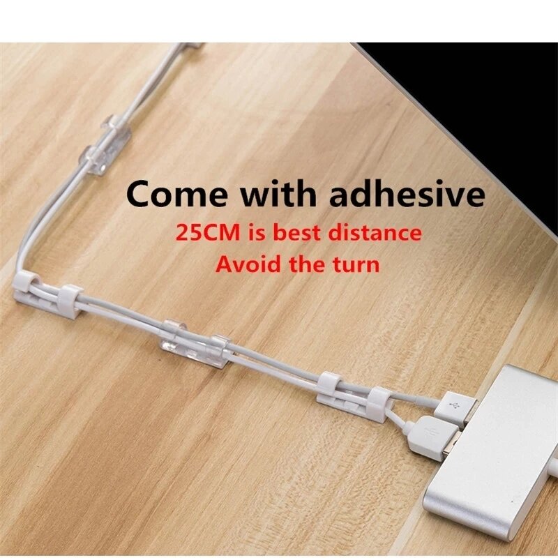 Uniwersalny kabel Organizer USB oplot na kable pulpit Tidy klipy do zarządzania kablami uchwyt na przewód ścienny Manager Organizer do kabli