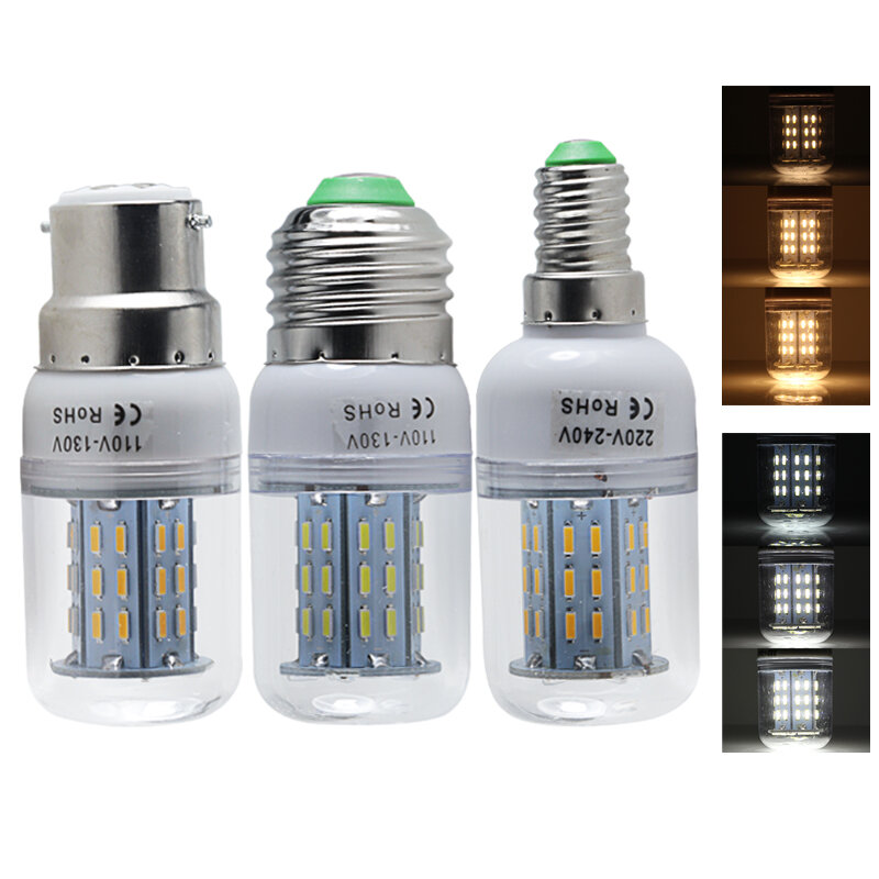 Ampola e27 e14 b22 lâmpada led dimmer iluminação 110v 220v milho spotlight vela escurecimento 5w smd 4014 45 leds substituir lâmpada halógena