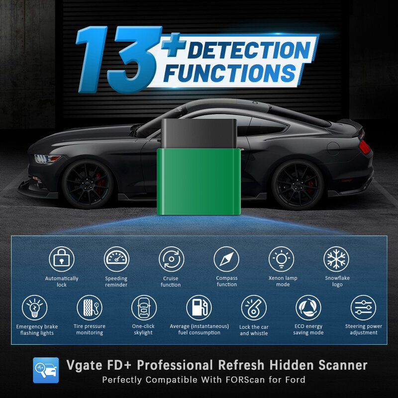 Vgate-herramienta de diagnóstico de coche vLinker FD ELM327 FORScan para Ford, wifi, Bluetooth 4,0, OBD2, escáner OBD 2 J2534 PK ELM 327 V 1 5