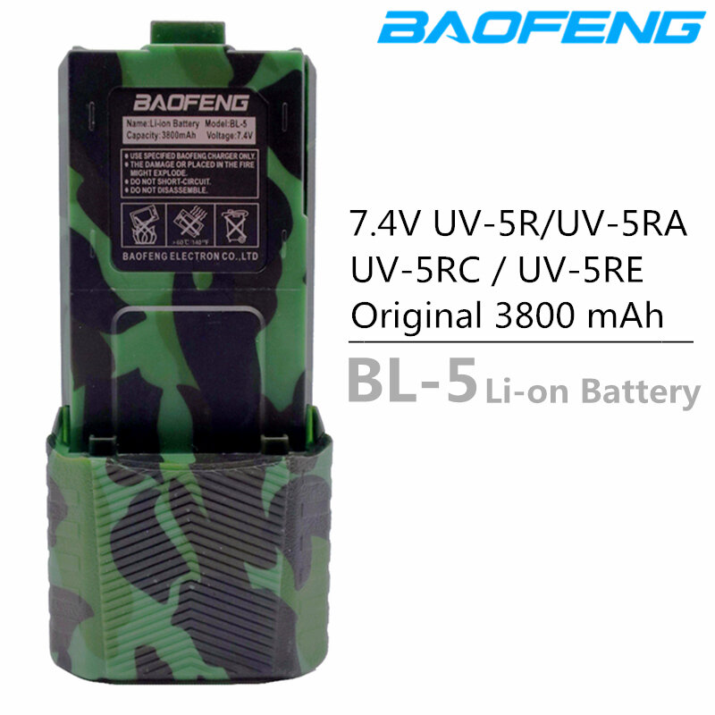 1 Bộ Đàm Baofeng UV-5R 3800 MAh Phóng To BL-5 7.4V 3800 MAh Pin Sạc Li-on Cho Bộ Đàm Baofeng UV 5R UV5R UV-5RE BF-F8 +