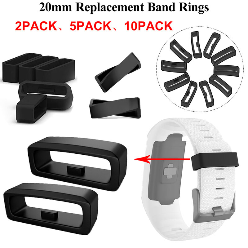 20mm banda de borracha substituição relógio cinta loop segurança titular retentor anel para garmin fenix 5S plus 6s pro amazfit gts 2 bip