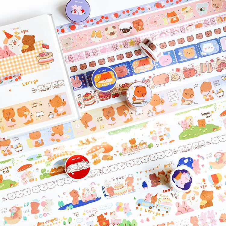 Leuke Kritische Serie Journal Washi Masking Tape Decoratieve Dier Taart Plakband Diy Scrapbooking Sticker Label Briefpapier