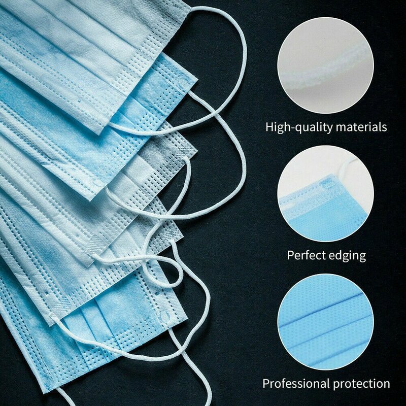 50PCS Adult Disposable Mask 3-Layer Face Shield One Time Face Shield Personal Hygiene Face Shield mascararilla