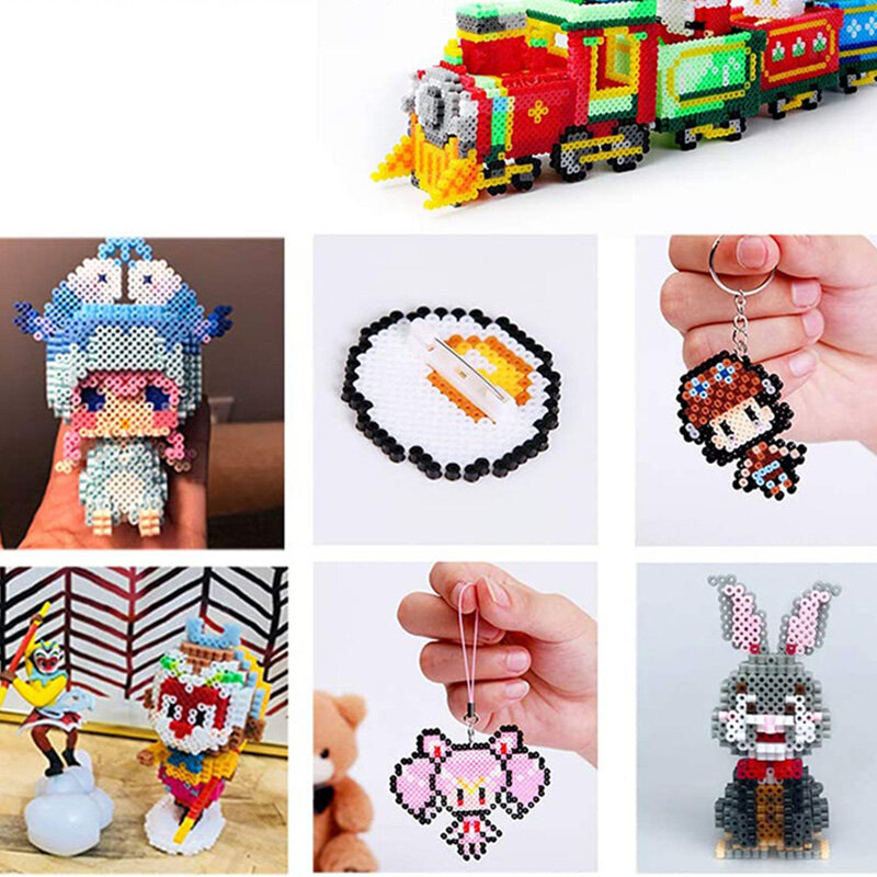 Kit Mainan Perler Kreatif Manik-manik Perler 24/72 Warna 2.6Mm Manik-manik Hama 3D Puzzle Mainan DIY Hadiah Mainan Kerajinan Tangan Kreatif Anak-anak