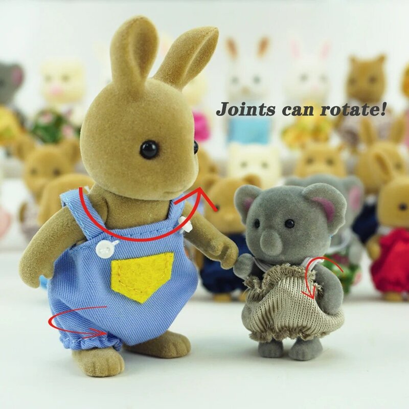 Conejo de Pascua de simulación de animales del bosque, juguetes para bebés, muñecas familiares, figuras de casa de muñecas, juguete coleccionable, juego de muebles, regalo de 4,5 cm