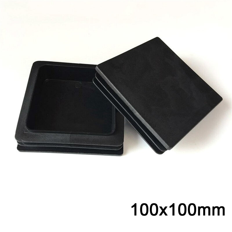 Tapón de plástico cuadrado de 1/2/5/10 piezas, Tapón de Inserción de tubo, 100x100mm, negro/blanco