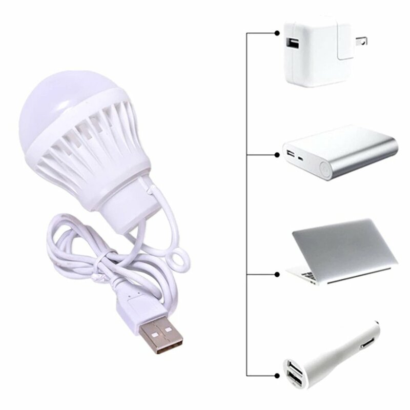 Lampu Kemah Lentera Portabel 1.2M Bohlam USB Luar Ruangan Alat Multi Kemah 5V LED untuk Tenda Perlengkapan Berkemah Kait Lampu Hiking Cahaya Lembut
