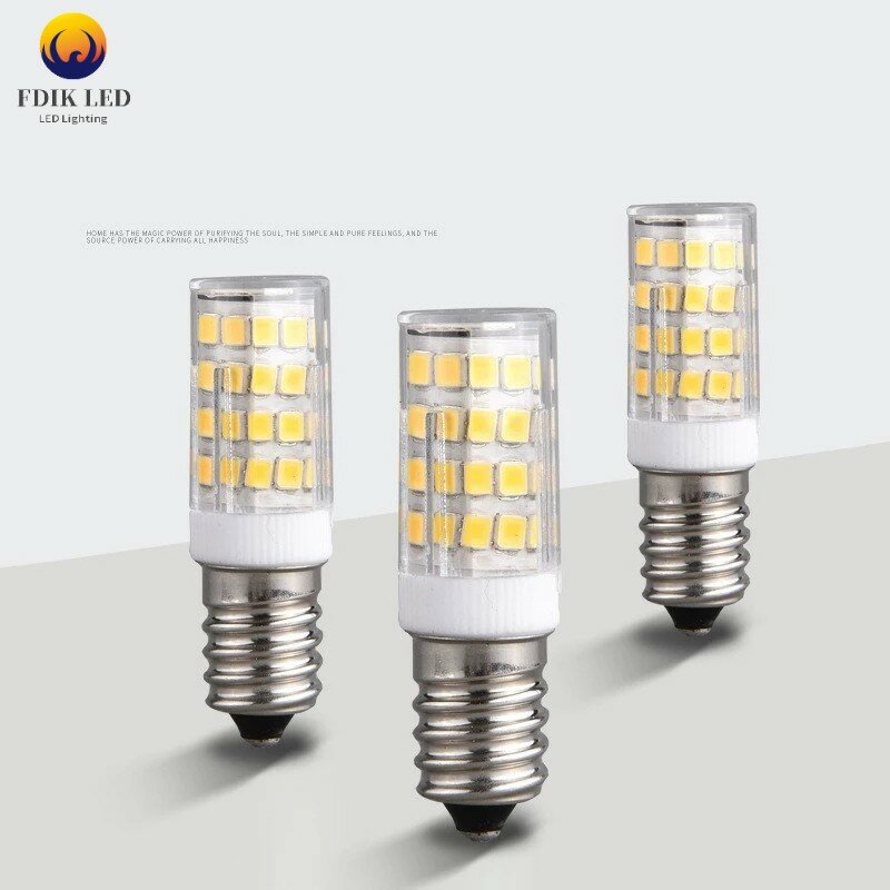 Lâmpada LED refrigerador para geladeira, lâmpada de milho, branco, quente, branco, SMD2835, substituir halogênio, luzes do candelabro, E14, E27, 4W, 6W