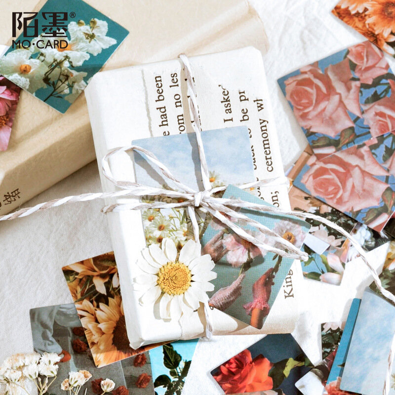 Adesivos decorativos com lacre, adesivos fofos de flores para decoração estética de diário para scrapbooking e papelaria com 46 unidades