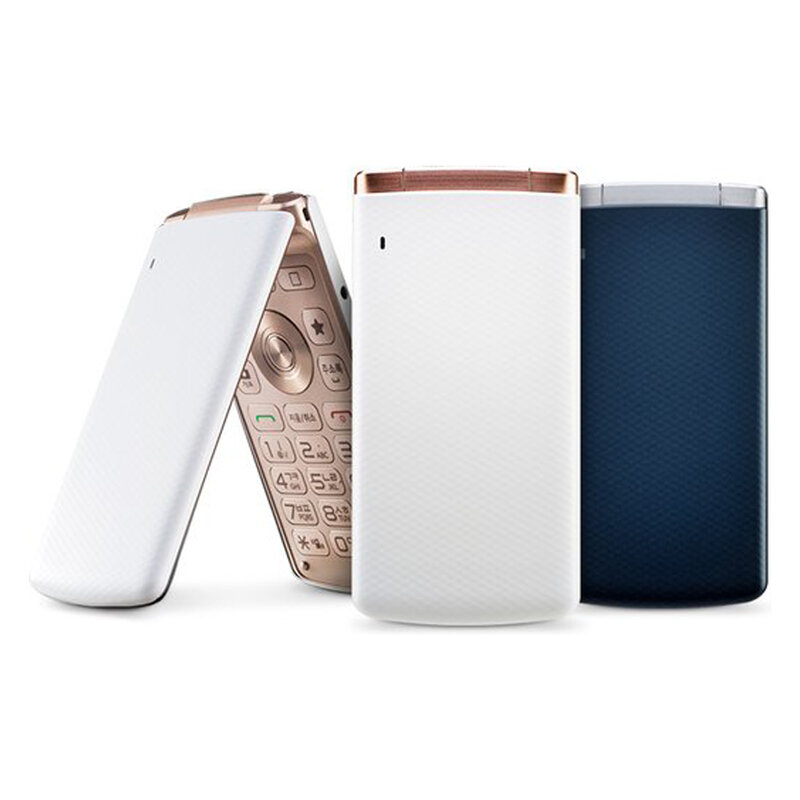 정품 LG 스마트 폴더 언락 휴대폰, 4G LTE, LG X100, 3.3 인치, 2GB RAM, 16GB ROM, 4.9MP 카메라, FM 라디오, 안드로이드 스마트폰