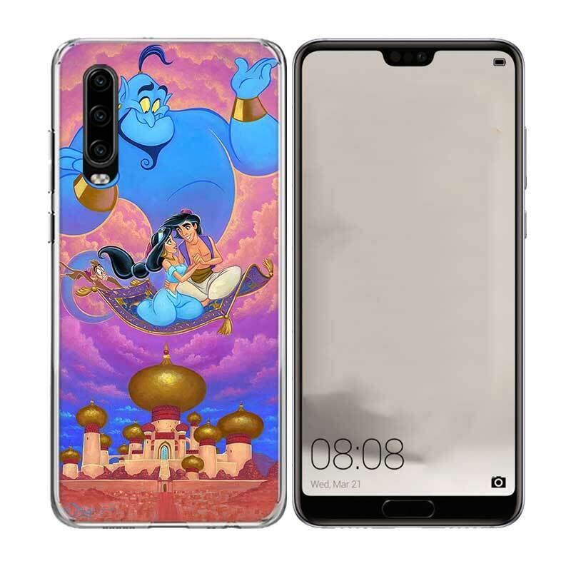Aladdin capa de celular luxuosa de silicone, capa de celular jasmine para huawei p40, p30, p20, mate 30, 20, 10, p10 pro + lite p capa inteligente z plus + 2019 2018