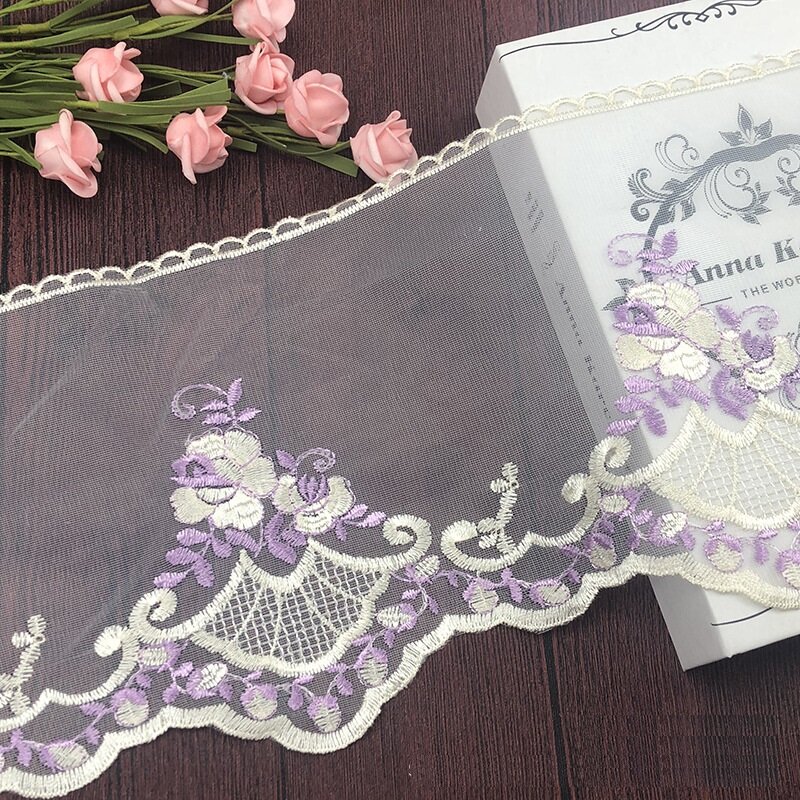 3 Yards Mesh embroidery lace DIY 18CM clothing accessories lace home curtain accessories lace