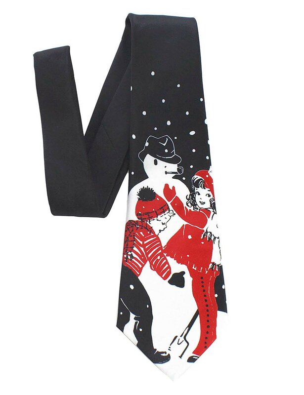 Ricnais Quality Christmas Tie for Men 9cm Designer Snowman Animal Tree Printed Novelty Mens Gift Festival Necktie for Christmas