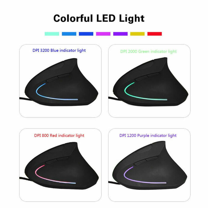 Мышь Проводная с RGB-подсветкой, оптическая, 800, 1200, 1600 точек/дюйм