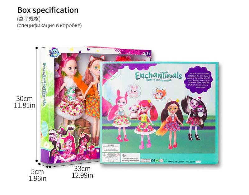 27cm 관절 Enchantimals 인형 장난감 소녀 한정판 컬렉션 애니메이션 모델 poupee 인형 소녀 선물