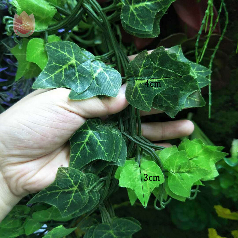 녹색 덩굴 실크 인공 아이비 걸이 잎 화환 식물 크리퍼 잎 홈 장식, 웨딩 욕실 정원 장식, 230cm, 1 개