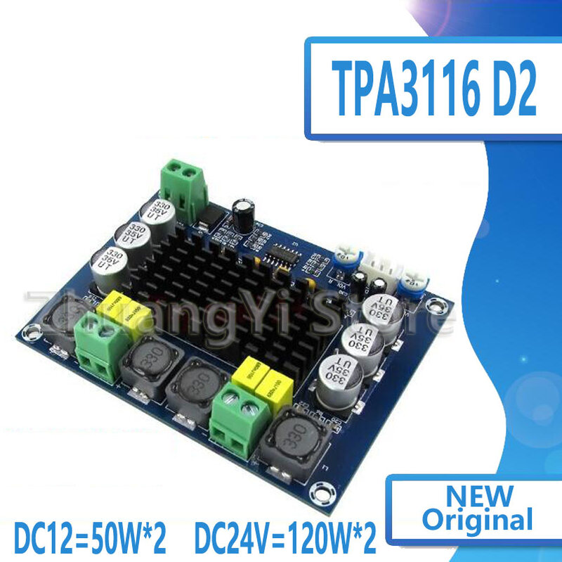 Плата цифрового усилителя мощности TPA3116D2, 1 шт./лот XH-M543, модуль усилителя звука, двухканальный, 2*120 Вт