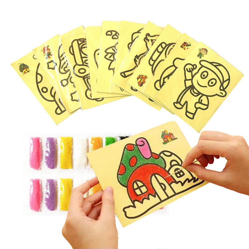20 pz/10 pz Magic Scratch Art Doodle Pad Sand Painting Cards apprendimento educativo precoce disegno creativo giocattoli per i bambini