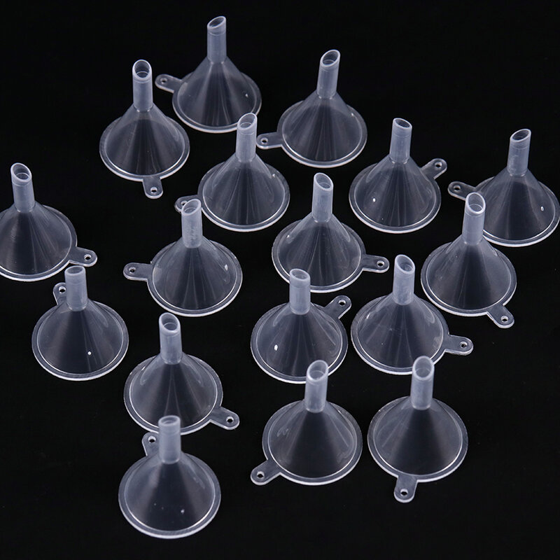 10 قطعة قمع بلاستيك صغير صغير الفم السائل النفط قمع مختبر لوازم أدوات اللوازم المدرسية التجريبية