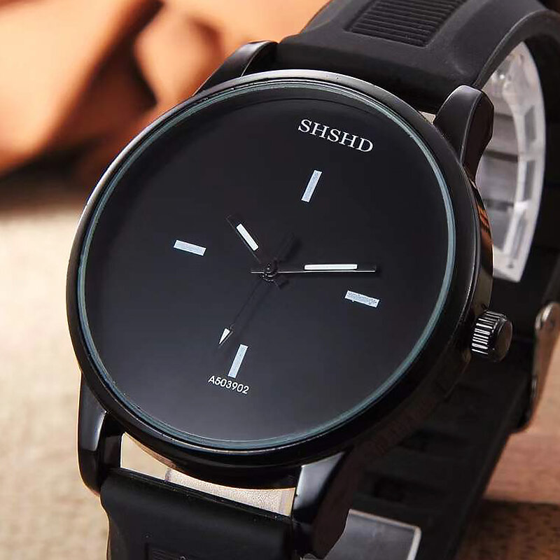 Fashion casual men's simple environmentally friendly silicone quartz watch female student 41cm large dial electronic clock retro