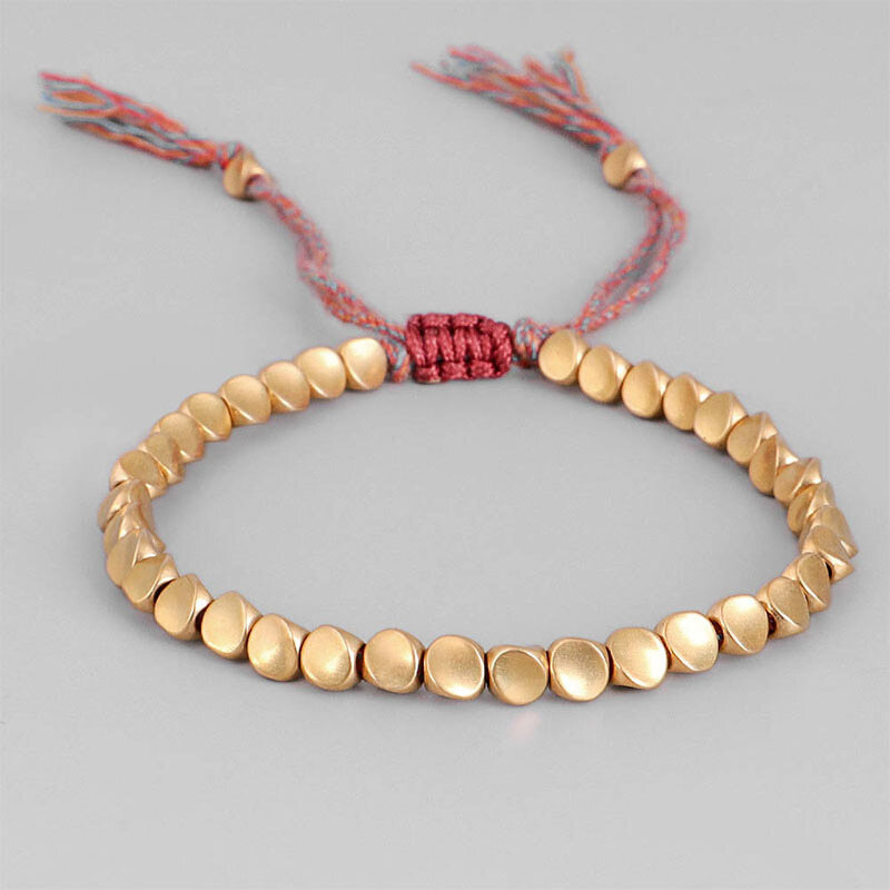 Braccialetti buddista tibetani fatti a mano a mano perline di rame intrecciate braccialetto e braccialetti di corda fortunati per donna uomo dropship