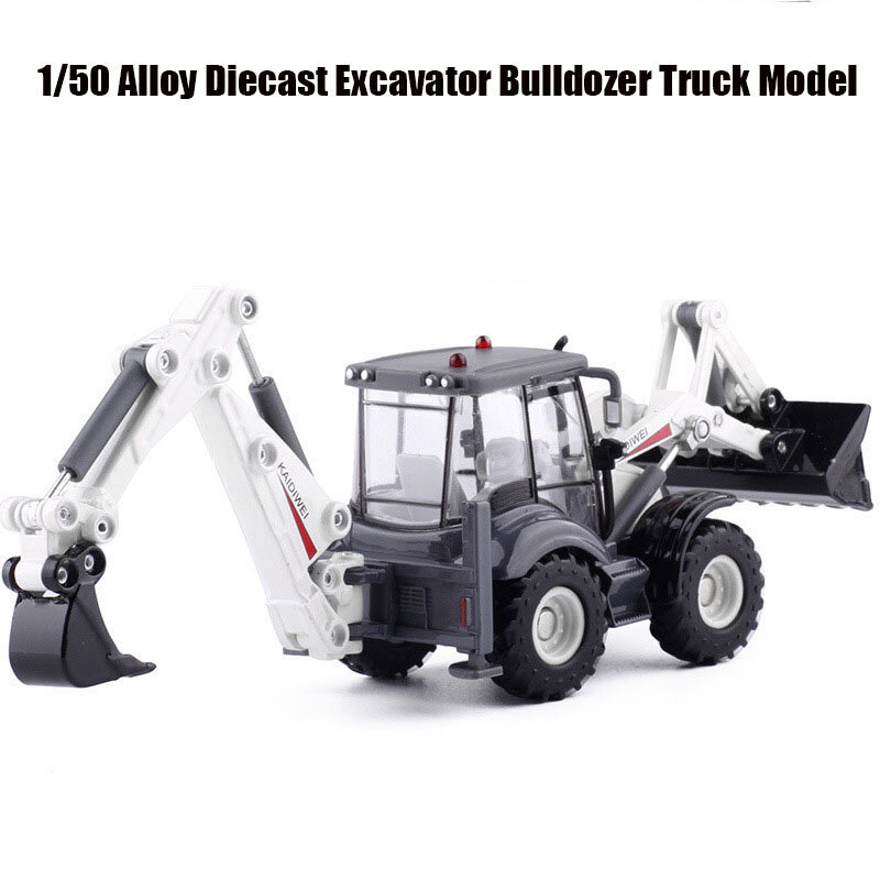 1/50 pressofuso in lega 2 in 1 escavatore carrello elevatore Bulldozer ingegneria metallica costruzione camion modello caricatore auto giocattoli per bambini