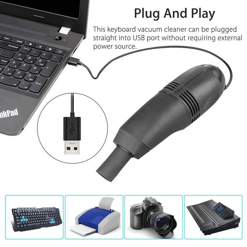 Computer Laptop Keyboard Vacuum Cleaner Small Mini USB Size Kit Cleaning Dust Brush Charging Computer C4A9