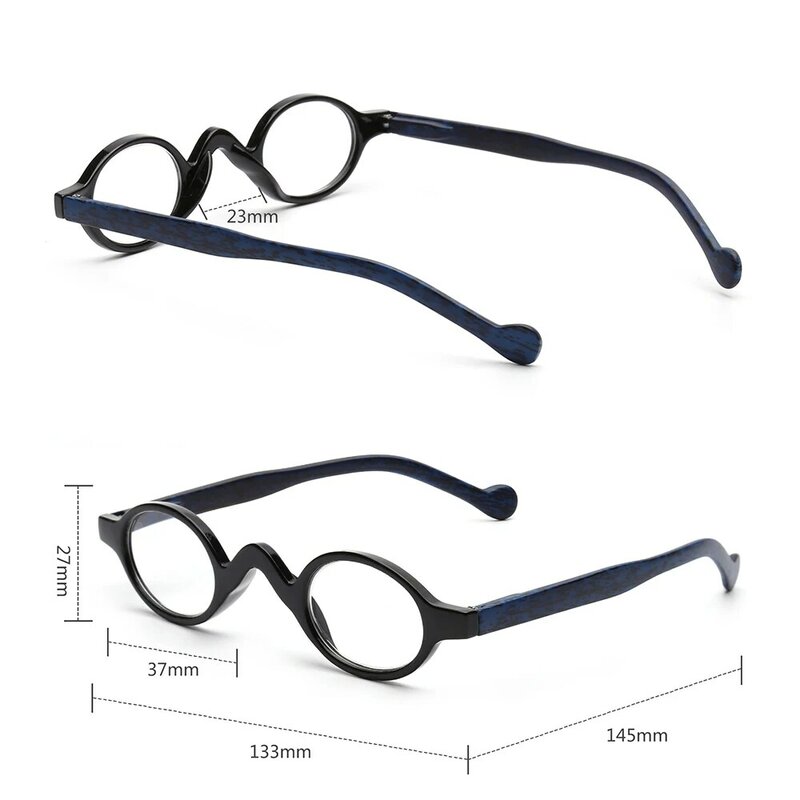 JM personalidade do vintage rodada óculos de leitura dobradiça primavera mulheres homens lupa presbiópico dioptria
